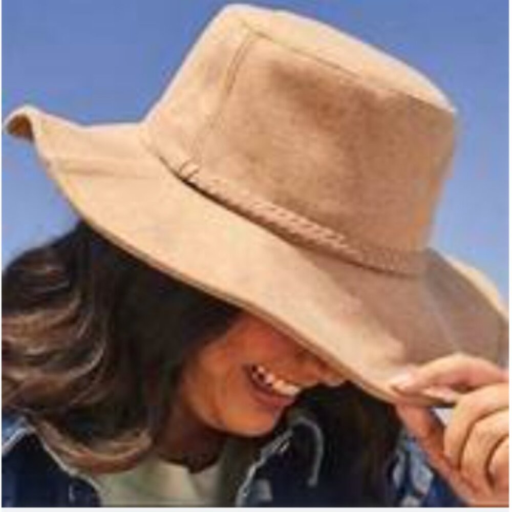 NWT ASN The Harper Felt Floppy Hat Tan Wide Brim Packable Boho Festival Coastal